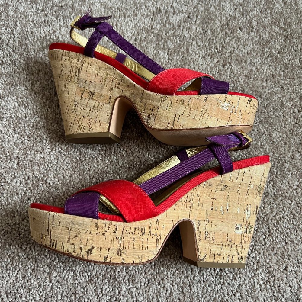 Kate Spade Penny Cork Platform Grosgrain Sandal - Picture 9 of 10
